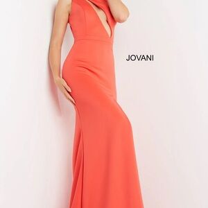 Jovani Vibrant Coral Prom Dress